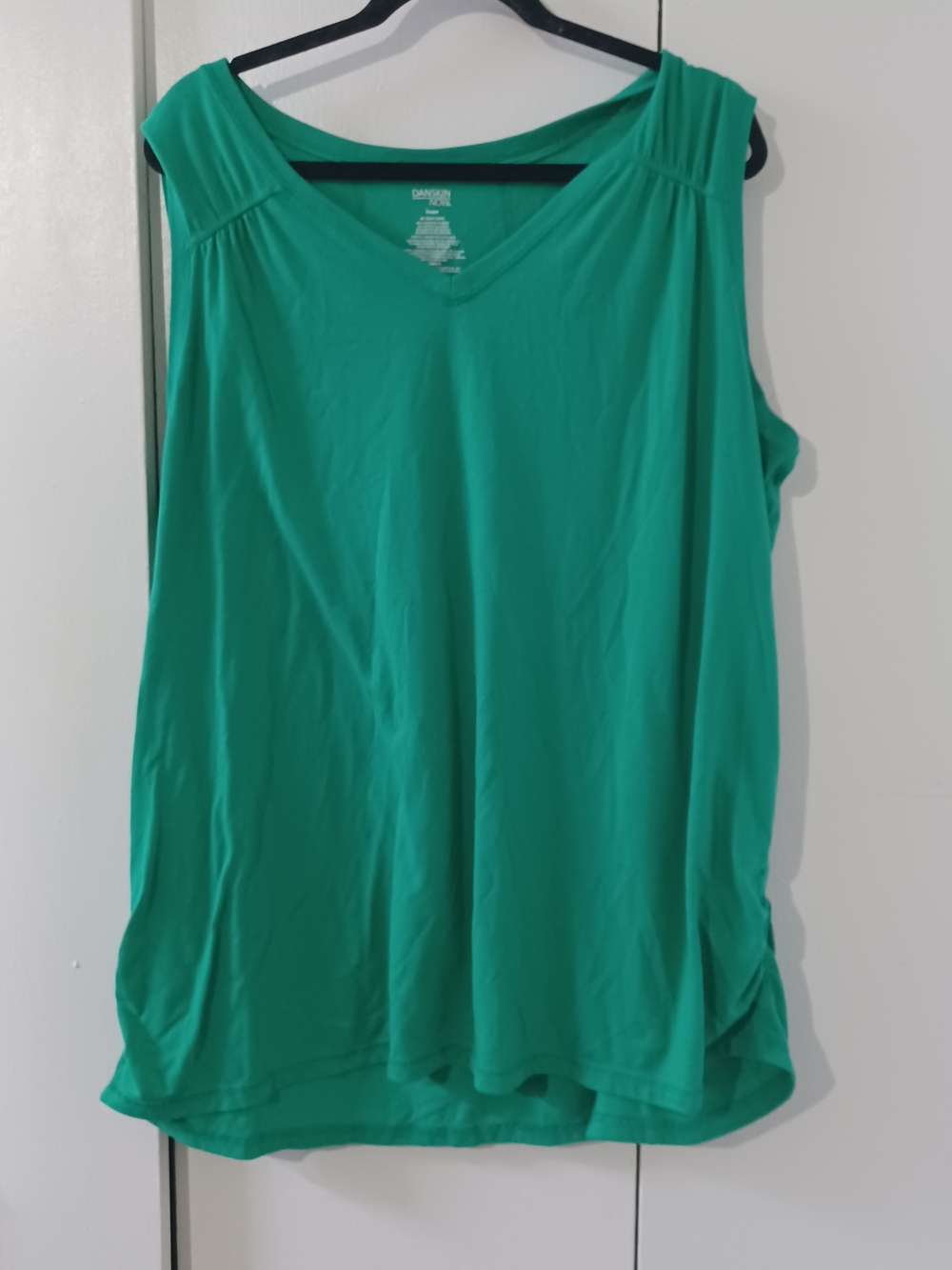 Danskin Now V-Neck Sleeveless Tank in Teal Green